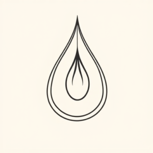 Linework Teardrop Tattoo