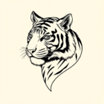 Linework Tiger Tattoo