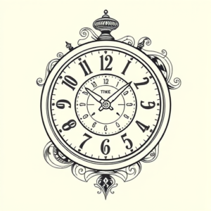 Linework Time Tattoo