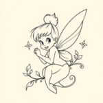 Linework Tinkerbell Tattoo