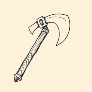 Linework Tomahawk Tattoo