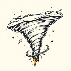 Linework Tornado Tattoo