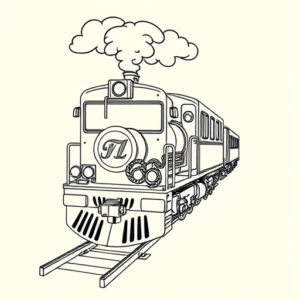 Linework Train Tattoo