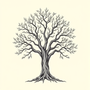 Linework Tree Tattoo