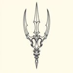 Linework Trident Tattoo