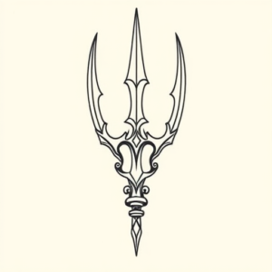 Linework Trident Tattoo