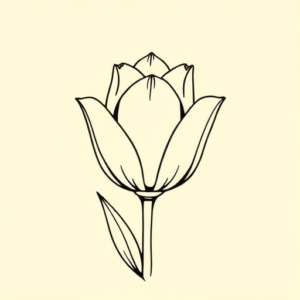 Linework Tulip Tattoo