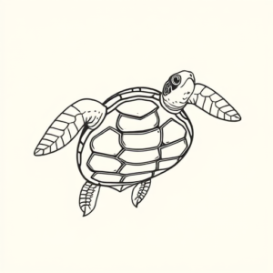 Linework Turtle Tattoo