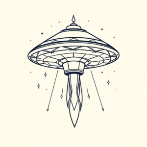 Linework Ufo Tattoo
