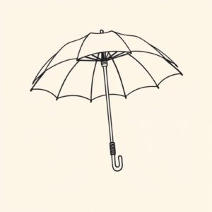 Linework Umbrella Tattoo
