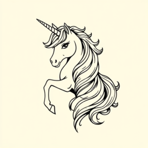 Linework Unicorn Tattoo