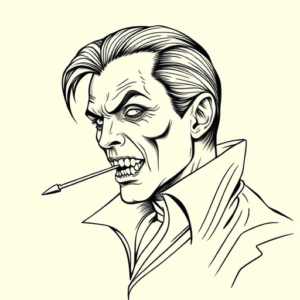 Linework Vampire Tattoo