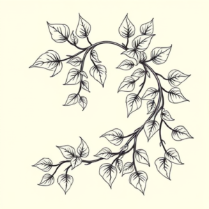 Linework Vine Tattoo