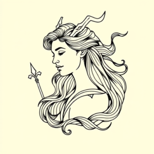 Linework Virgo Tattoo