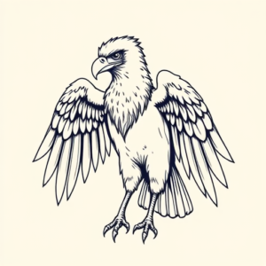 Linework Vulture Tattoo