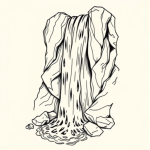 Linework Waterfall Tattoo