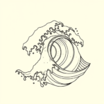 Linework Wave Tattoo