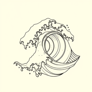 Linework Wave Tattoo