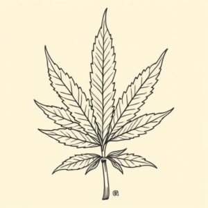 Linework Weed Tattoo