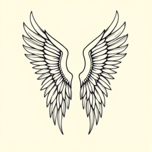 Linework Wings Tattoo