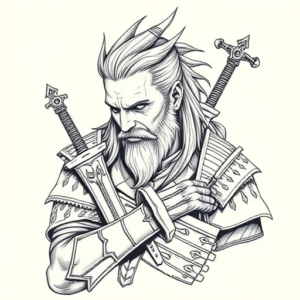 Linework Witcher Tattoo