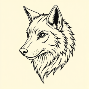 Linework Wolf Tattoo
