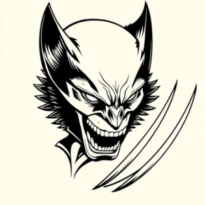 Linework Wolverine Tattoo