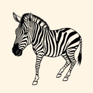 Linework Zebra Tattoo
