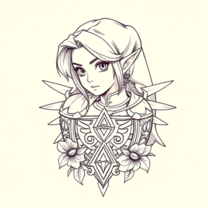 Linework Zelda Tattoo