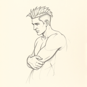 Loose Pencil Sketch Achilles Tattoo