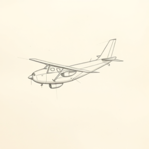 Loose Pencil Sketch Airplane Tattoo