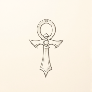 Loose Pencil Sketch Ankh Tattoo