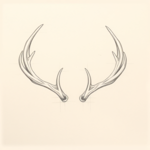 Loose Pencil Sketch Antler Tattoo