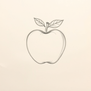 Loose Pencil Sketch Apple Tattoo