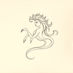 Loose Pencil Sketch Aquarius Tattoo