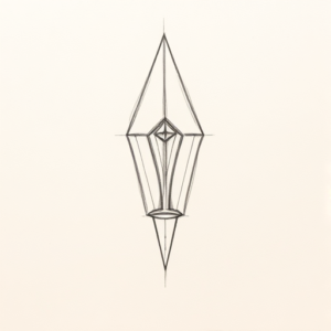 Loose Pencil Sketch Arrowhead Tattoo