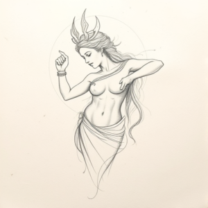 Loose Pencil Sketch Artemis Tattoo