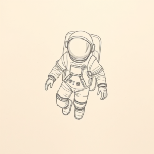 Loose Pencil Sketch Astronaut Tattoo