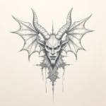 Loose Pencil Sketch Baphomet Tattoo