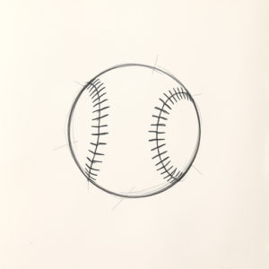 Loose Pencil Sketch Baseball Tattoo