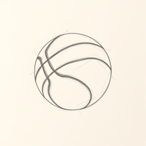 Loose Pencil Sketch Basketball Tattoo