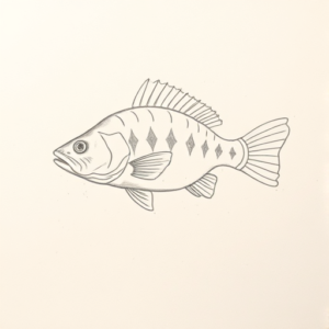 Loose Pencil Sketch Bass Tattoo