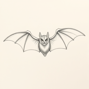 Loose Pencil Sketch Bat Tattoo