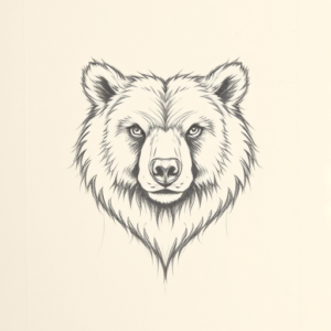 Loose Pencil Sketch Bear Tattoo