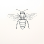 Loose Pencil Sketch Bee Tattoo