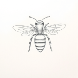 Loose Pencil Sketch Bee Tattoo