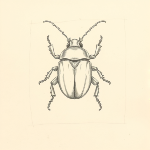 Loose Pencil Sketch Beetle Tattoo