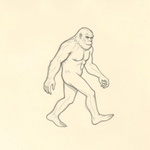 Loose Pencil Sketch Bigfoot Tattoo