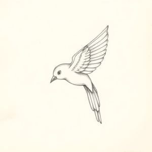Loose Pencil Sketch Bird Tattoo