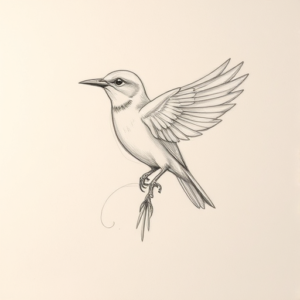 Loose Pencil Sketch Bluebird Tattoo